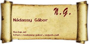 Nádassy Gábor névjegykártya