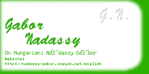 gabor nadassy business card